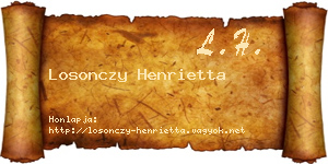 Losonczy Henrietta névjegykártya